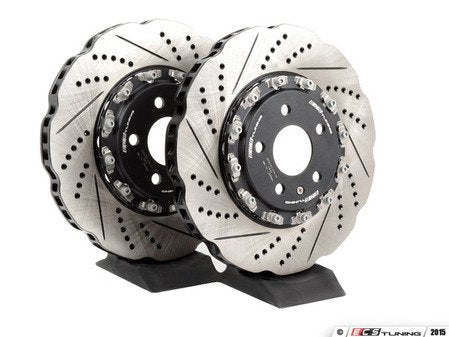 ECS Tuning Front 2-Piece Tru-Float Scalloped Brake Rotors - Pair (345x30)