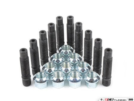 ECS Tuning Wheel Stud Conversion Kit - M14x1.5 With Ball Seat Lug Nuts - Set of 10 - Eurosport Performance