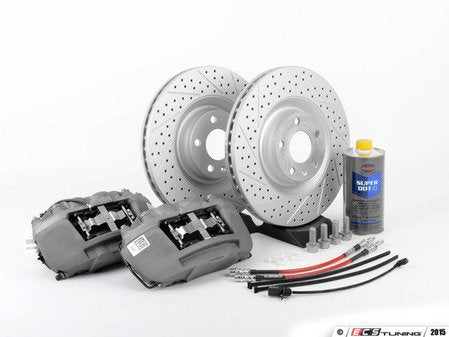 ECS Tuning Front Big Brake Kit - Stage 2 - Cross Drilled & Slotted Rotors (345x30) - Eurosport Performance