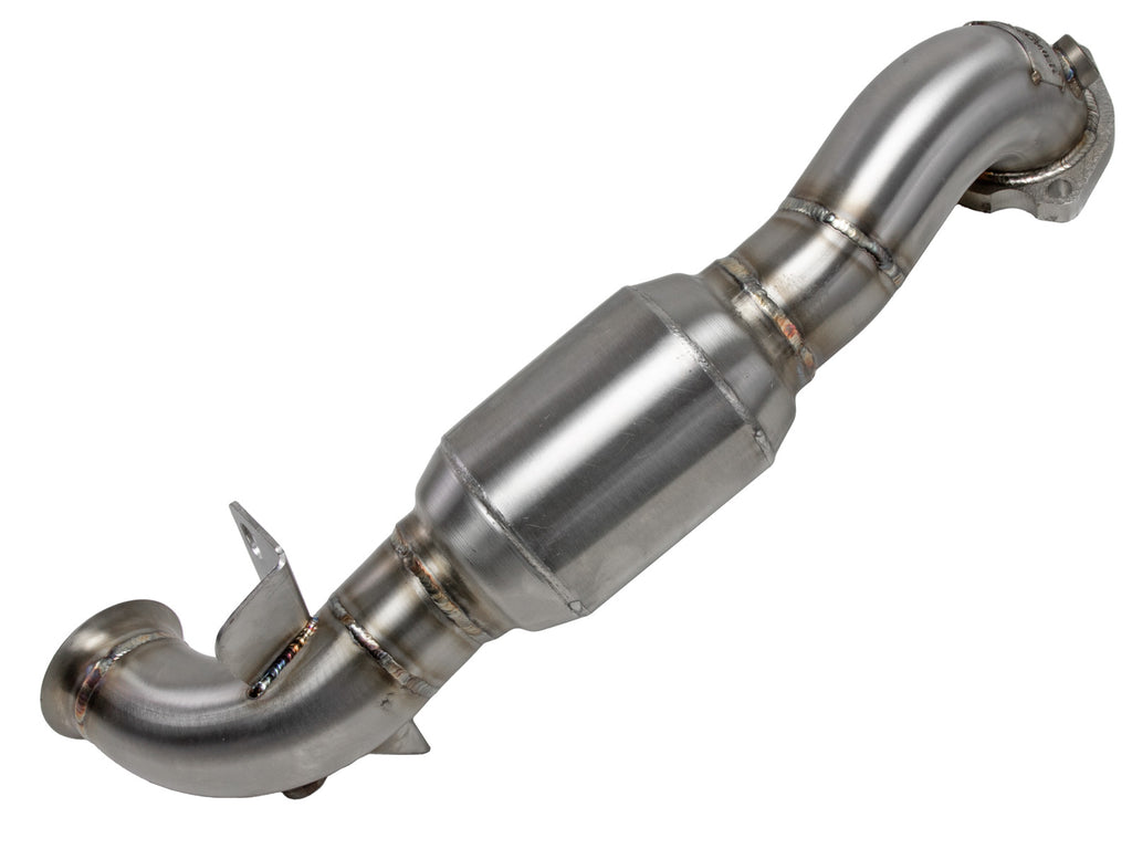 Twisted Steel Down Pipe 2-1/2 IN 304 Stainless Steel w/ Cat - Eurosport Performance