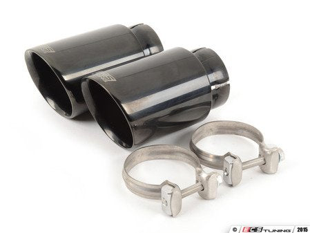 ECS Tuning Embouts d'échappement pivotants UNIVERSEL - 3,5" Noir Chrome - Paire