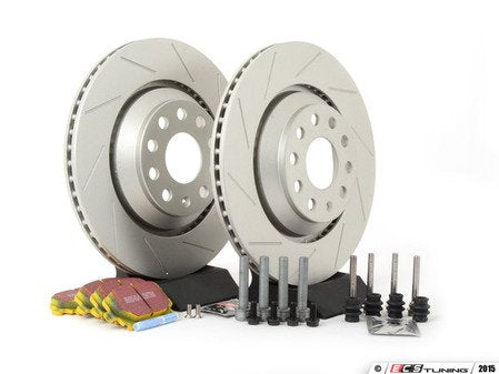 ECS Tuning Rear Slotted Brake Rotors And Pads Set - Eurosport Performance