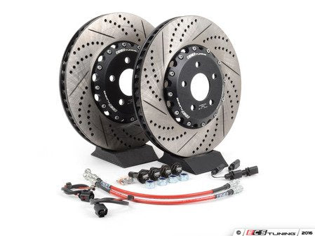 ECS Tuning Front Big Brake Kit - Stage 4 - 2-Piece Cross Drilled & Slotted Rotors (352x32) - Eurosport Performance