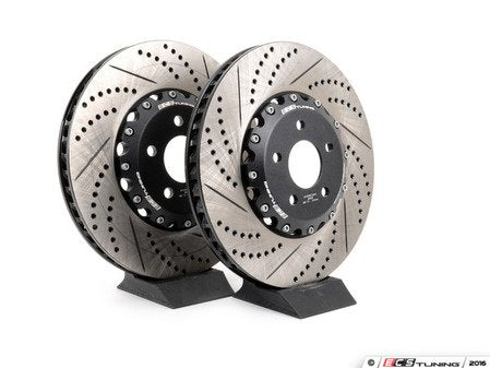ECS Tuning Front Cross-Drilled & Slotted 2-Piece Brake Rotors - Pair (352x32) - Eurosport Performance