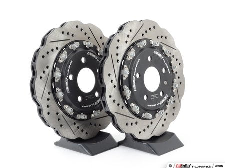 ECS Tuning Rear 2-Piece Scalloped Brake Rotors - Pair (330x22) - Eurosport Performance