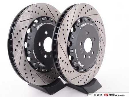 ECS Tuning Front Cross-Drilled & Slotted 2-Piece Brake Rotors - Pair (380x34)