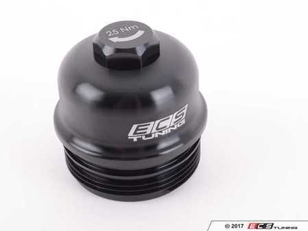 ECS Tuning Billet Aluminum Oil Filter Housing Cap - Black Anodized - Eurosport Performance