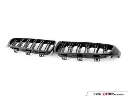 ECS Tuning Dual Slats Blackout Grille Set - Gloss Black - Eurosport Performance
