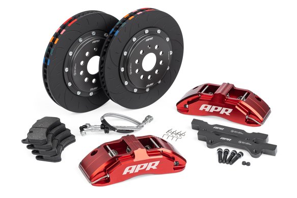 APR Front 2-Piece 6 Piston Brake Kit (350x34mm - Red) - Audi S3 & VW Golf GTI/R (MQB 340mm) - Eurosport Performance