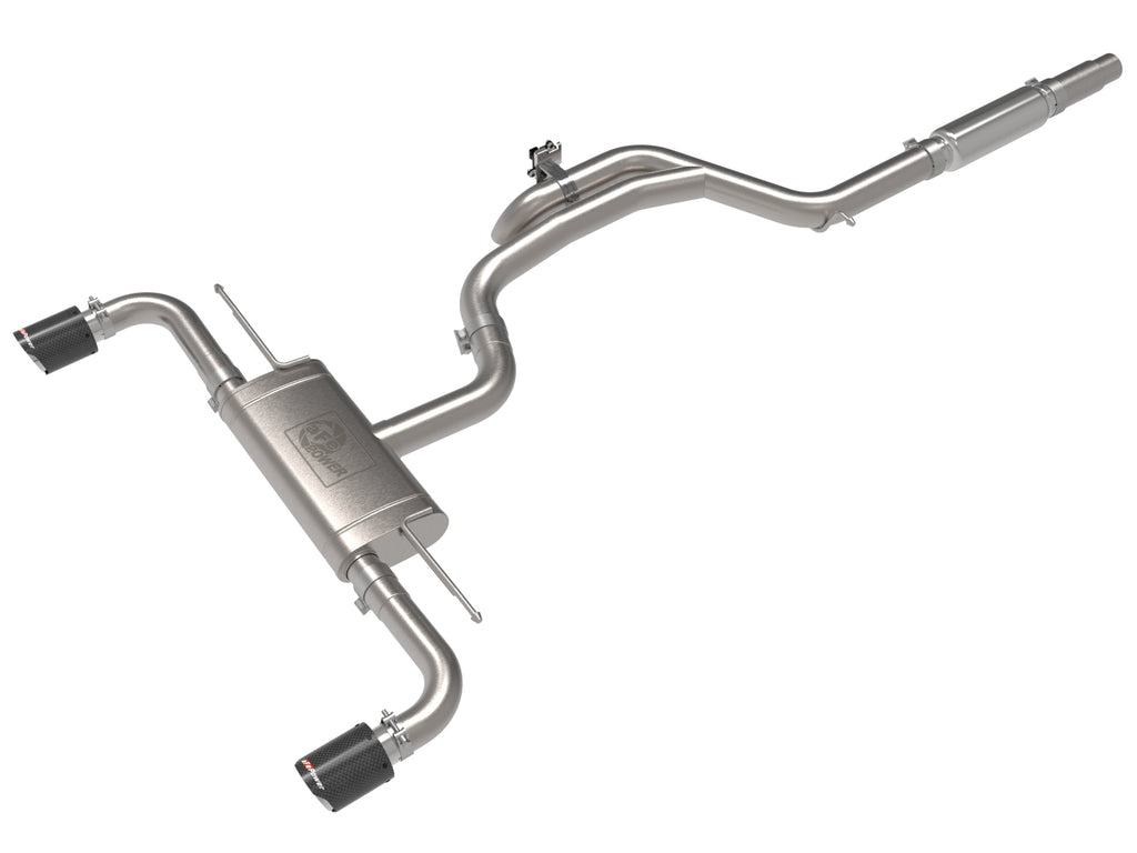 Gemini XV 3 IN to 2-1/2 304 Stainless Steel Cat-Back Exhaust w/ Cut-Out Carbon - VW GTI MK8 - Eurosport Performance