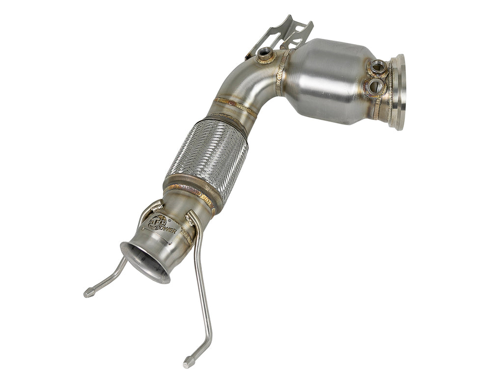 Twisted Steel Down Pipe 3 to 2-3/4 IN 304 Stainless Steel w/ Cat - Eurosport Performance