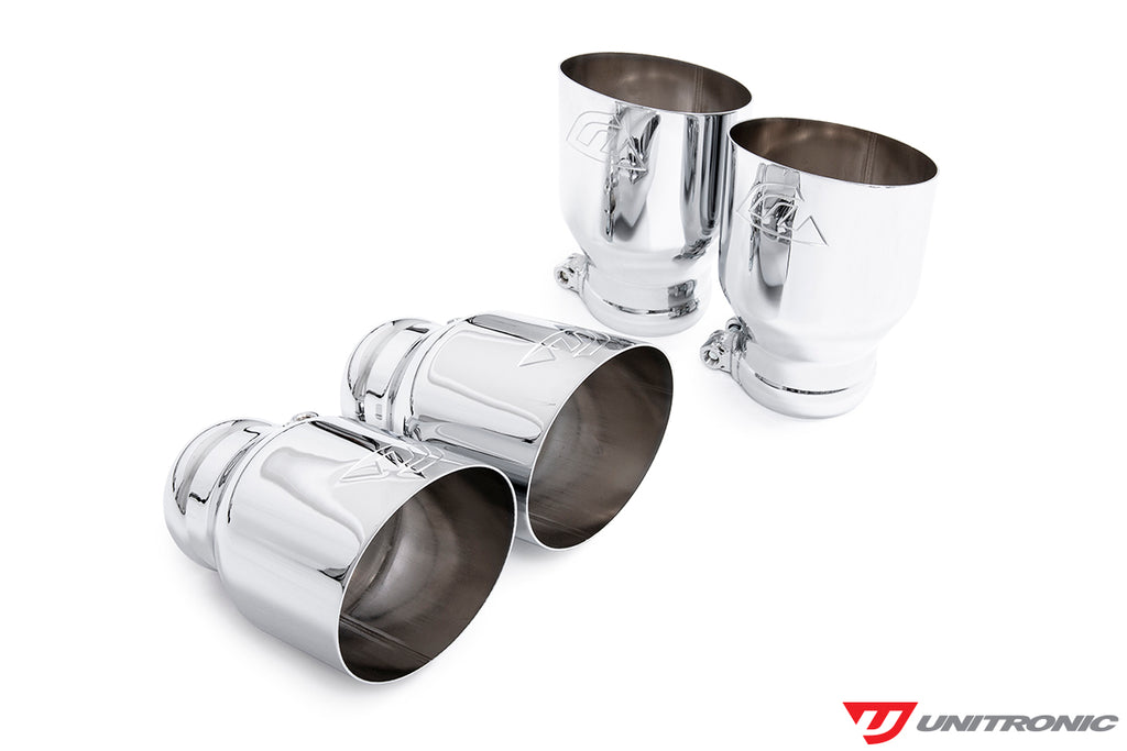 Unitronic Round Chrome Tips for MK7/8 Golf R & 8V/8Y S3 - Eurosport Performance