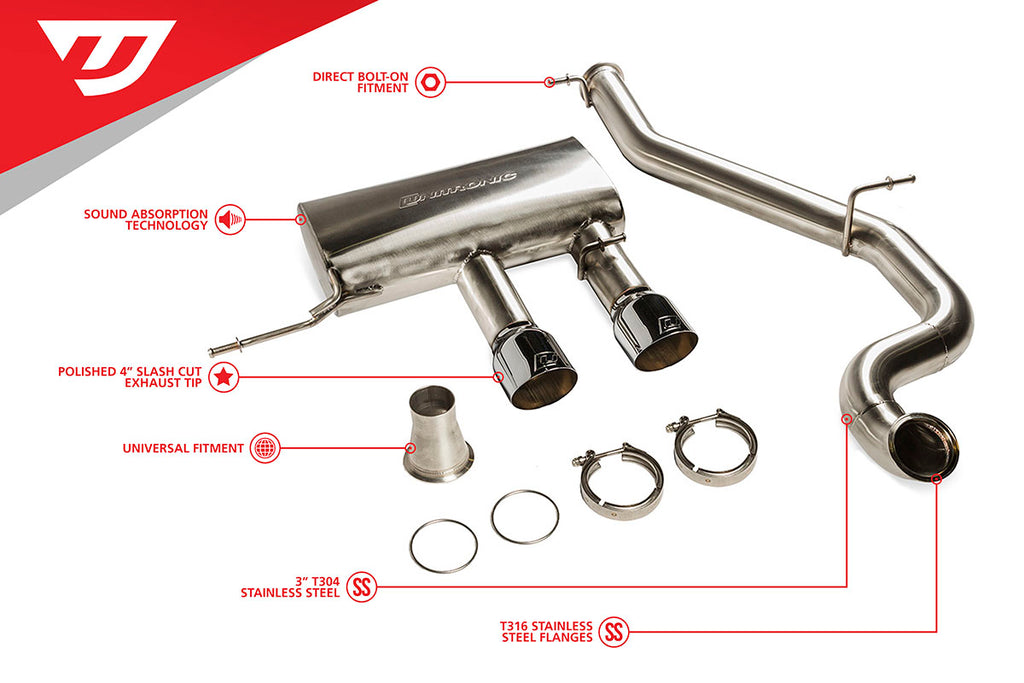 Unitronic MK6 Golf R 3" Cat-Back Exhaust System - Eurosport Performance