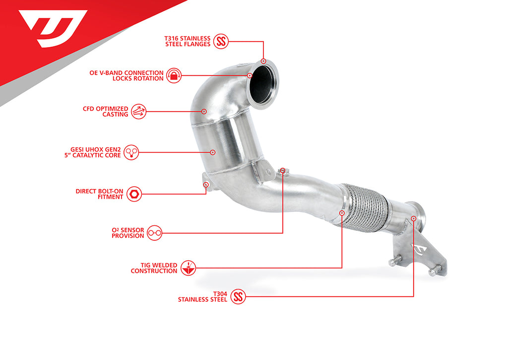 Unitronic Performance Downpipe 1.8TSI MQB EA888.3 FWD - Eurosport Performance
